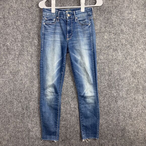 Mother The Looker Ankle Fray Jeans Womens Size 26 Blue Birds of Paradise - Picture 1 of 12